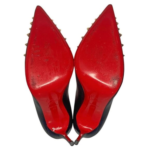 Christian Louboutin Spikyshell 100 Nappa Shiny Pumps EU 40 US 10 Studded Heels - Picture 12 of 13